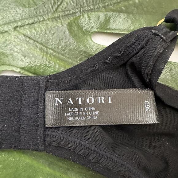 Natori Sheer Jacquard Underwire Bra Size 36 D Lot of 2 Nude Beige Black - Picture 10 of 11